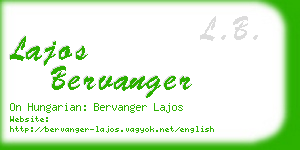 lajos bervanger business card